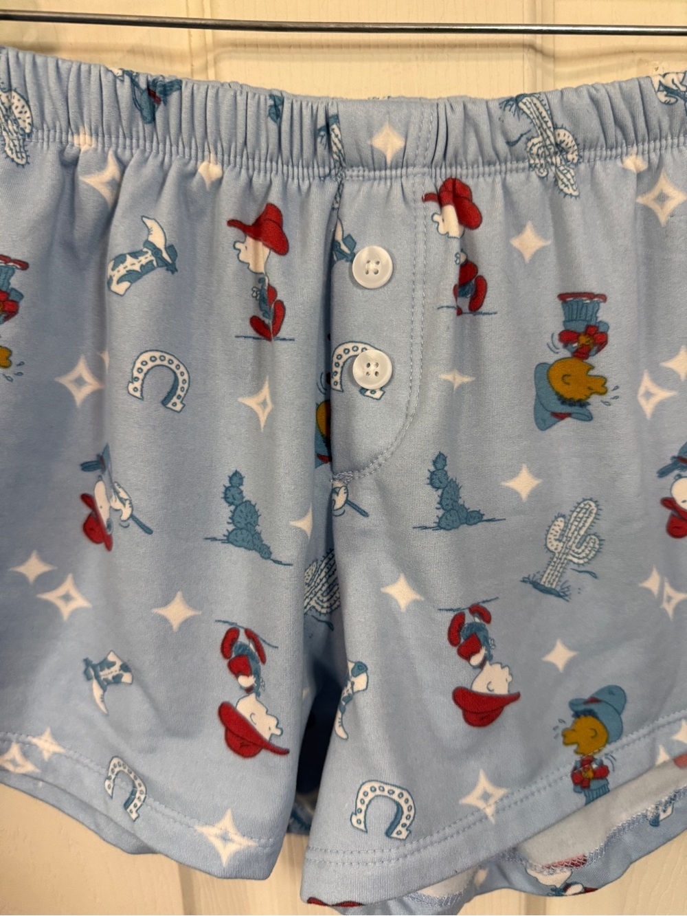 Peanuts Cowboy Western Themed Pajama Shorts Woman’s Size Large - Picture 2 of 5
